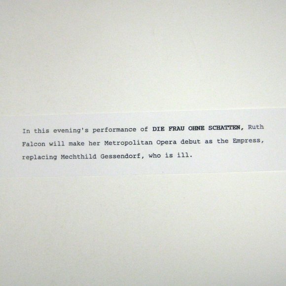 Opera Stagebill 1989 First Performance Die Frau Schatten Ruth Falcon Debut - Picture 8 of 10